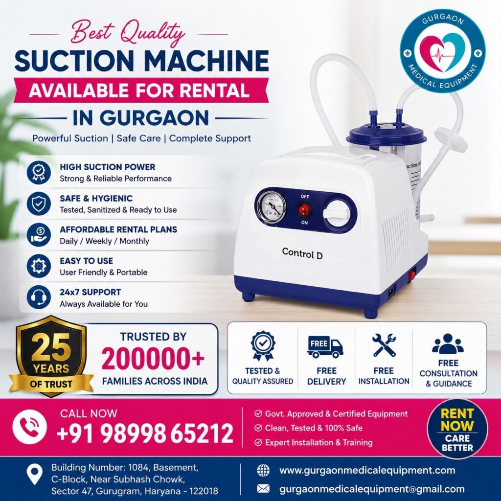 best quality suction machine for rent in gurgaon - gurgaon medical equipmenr
