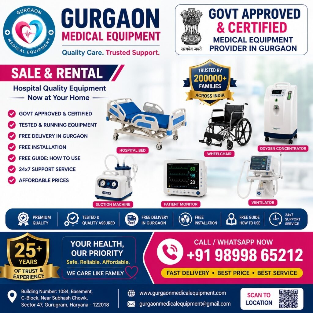 Goverment approved and certified medical equipment provider in gurgaon