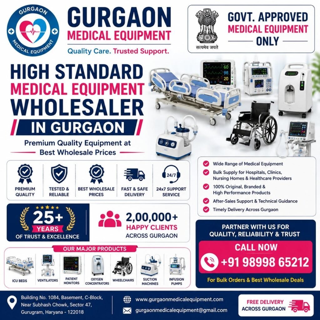 High Standard Medical Equipment Wholesaler in Gurgaon - Premium Quality Equipment at Best Wholesale Prices